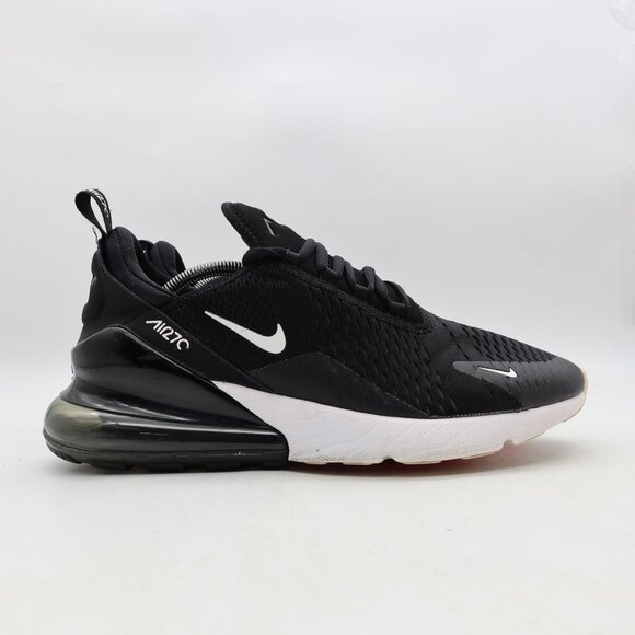 Nike Air Max 270 Men's Size 11.5 Black White Athletic Running Walking Sneakers - Picture 1 of 9
